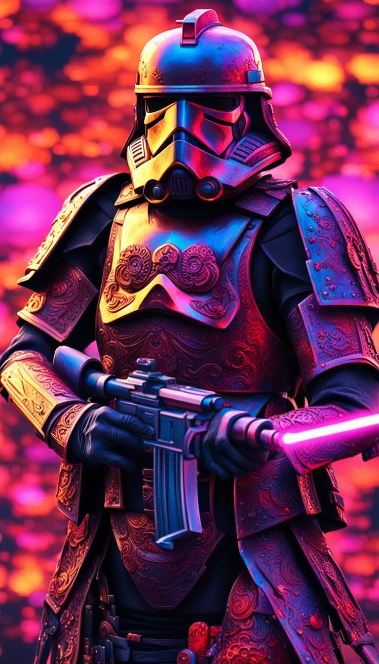 Imperial Trooper in Samurai Style: Hyperdetailed Concept Art