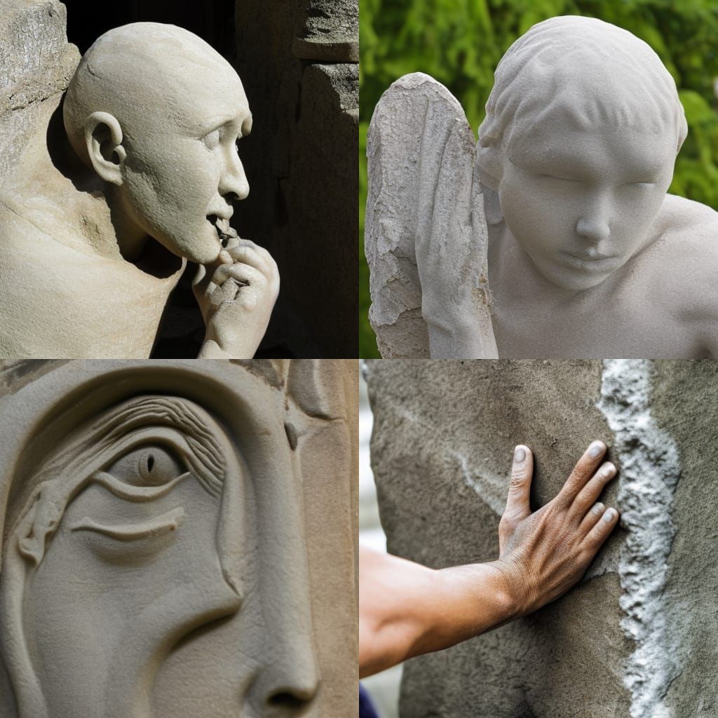 Detailed Image of a Person Turning to Stone