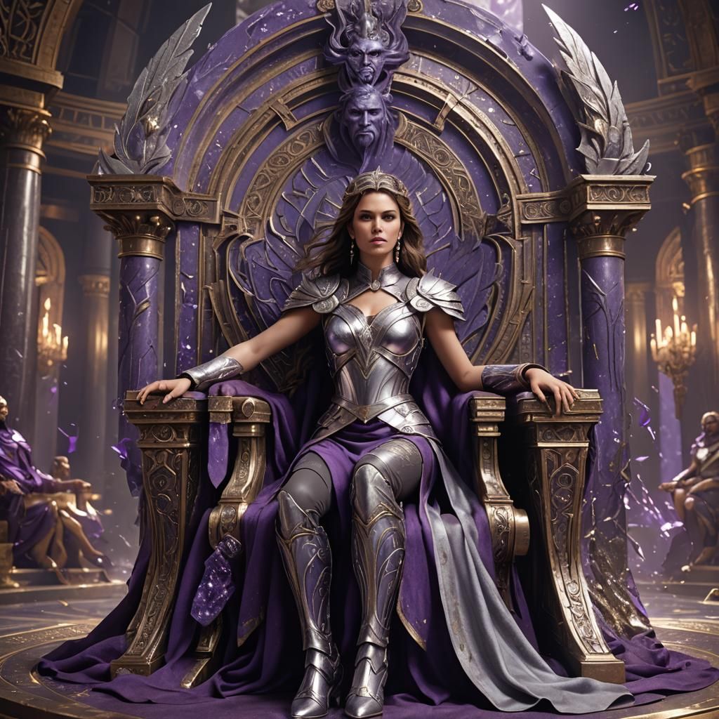 Rebecca in Zeus's Throne Room: Detailed Digital Painting