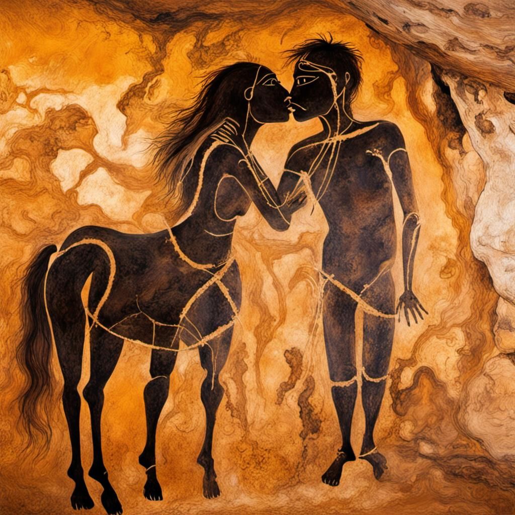Prehistoric Cave Art: Kiss in Time