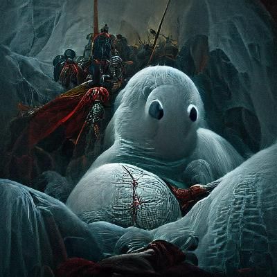 Elden Ring: Baymax Horror in Doré Style