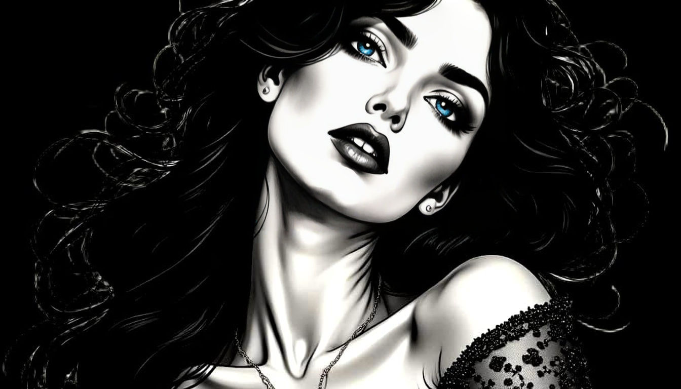 Elegant Woman Portrait in Art Nouveau Style