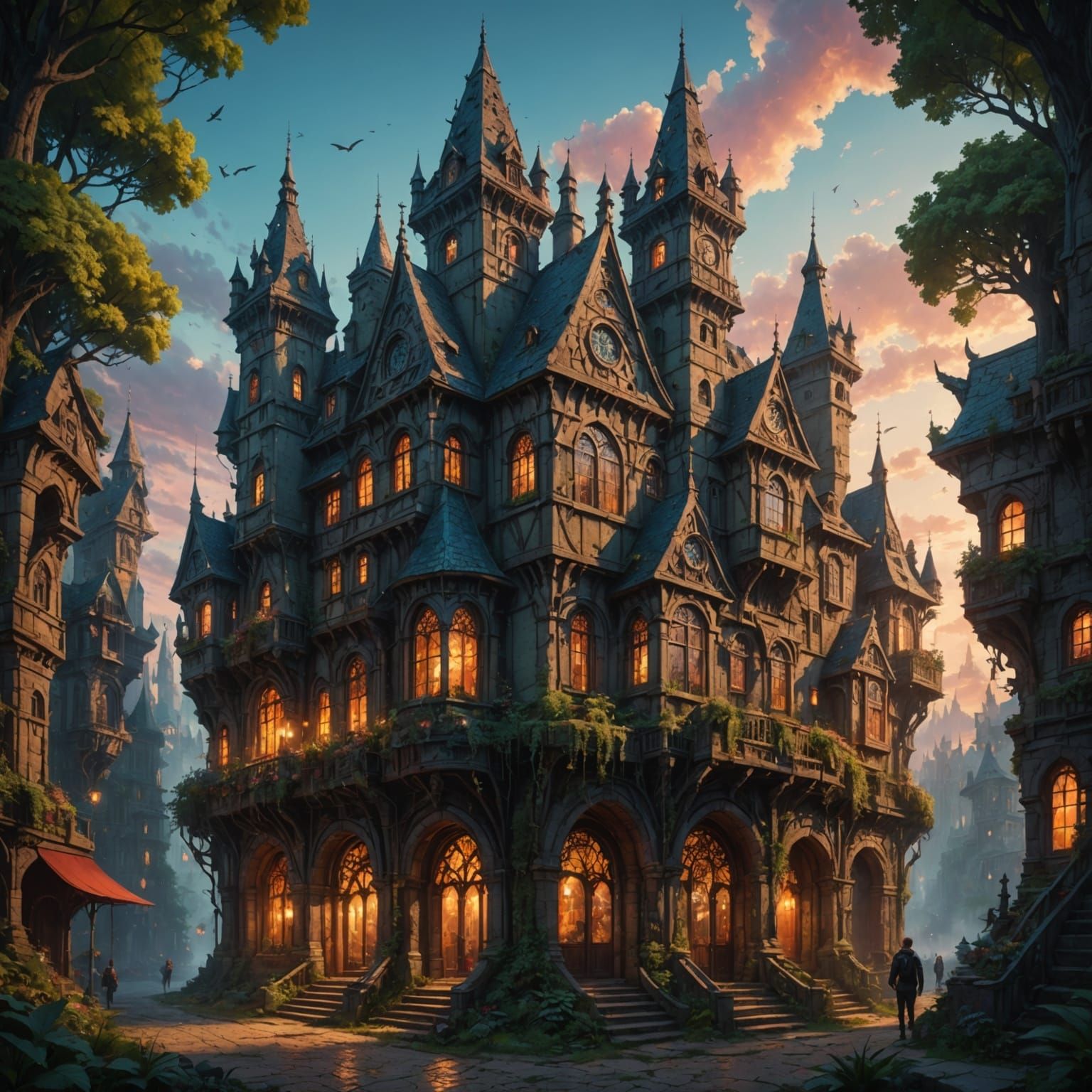 Enchanted Forest Metropolis Unveiled at Dusk