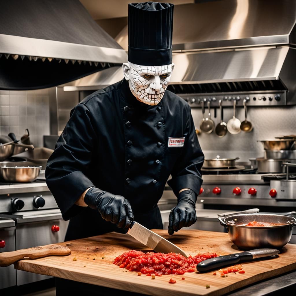 Pinhead as Chef in Italian Restaurant