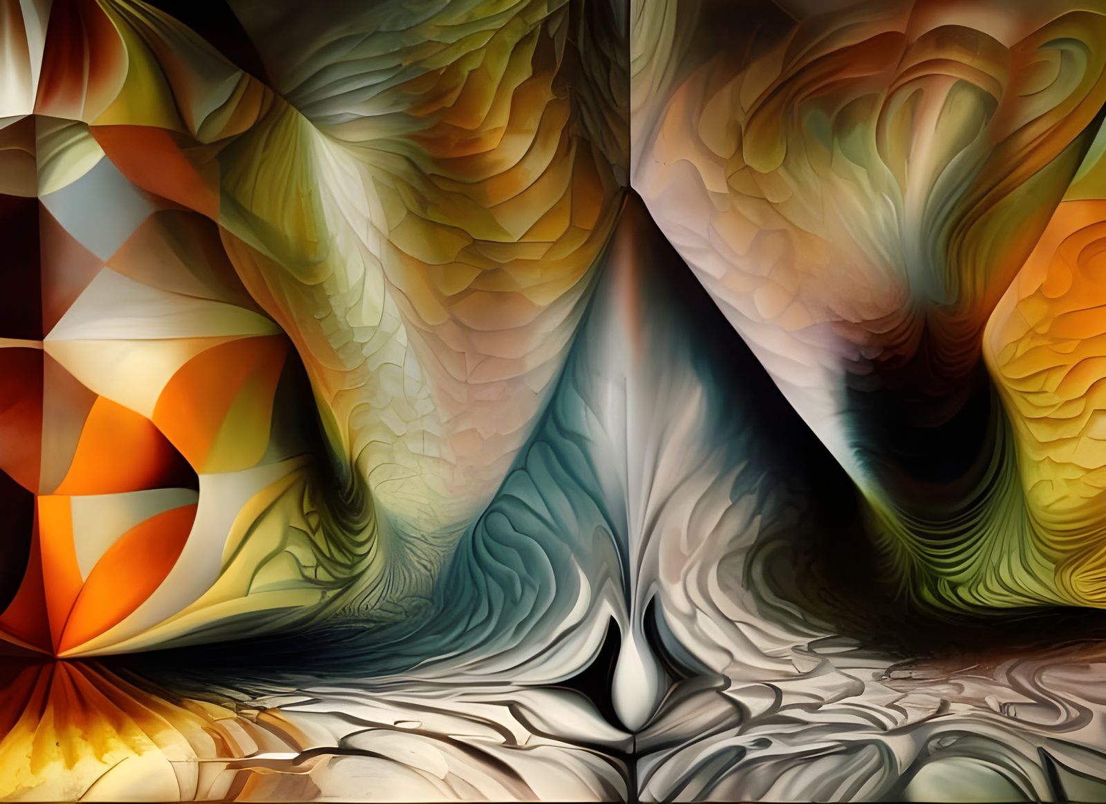 Abstract Fractal: Geometric Painting with Dreamy Lighting