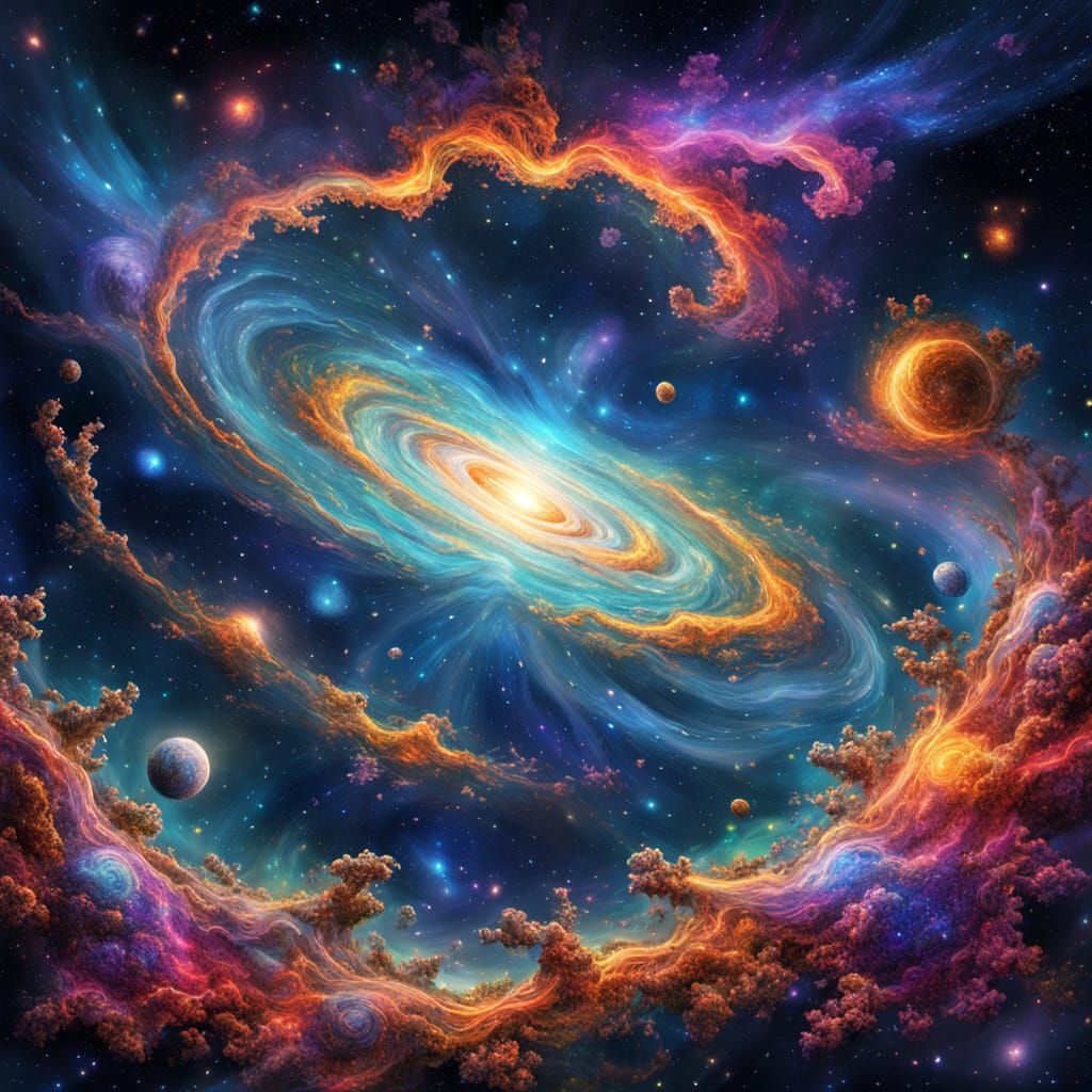 Glowing Open Star Cluster in Astral Art Style