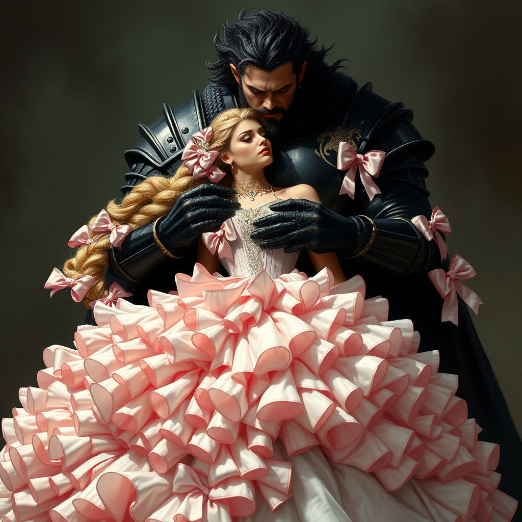 Dark Knight Touches Sissy Bride: Fantasy Illustration