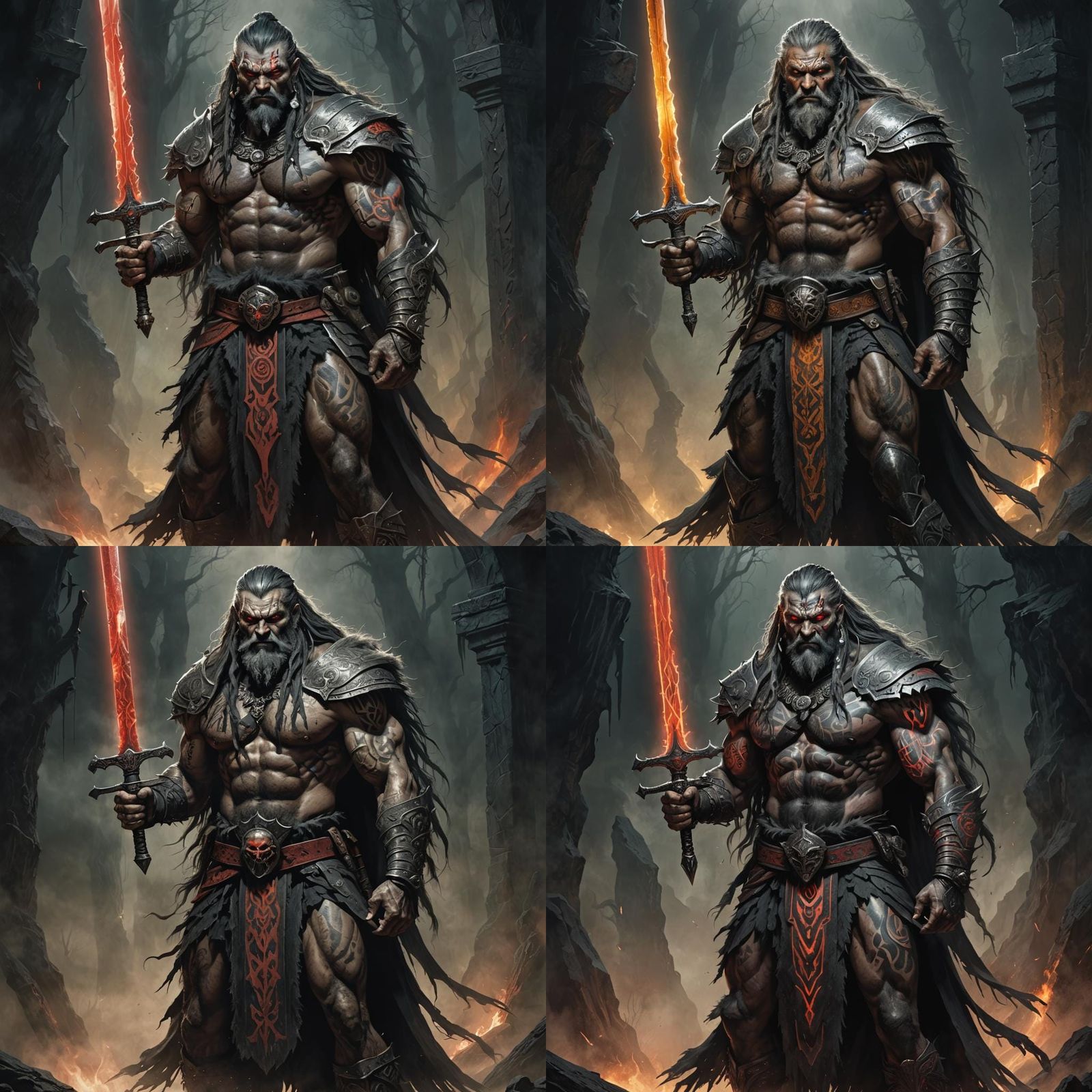 Intimidating Goliath with Great Sword in Sinister Style