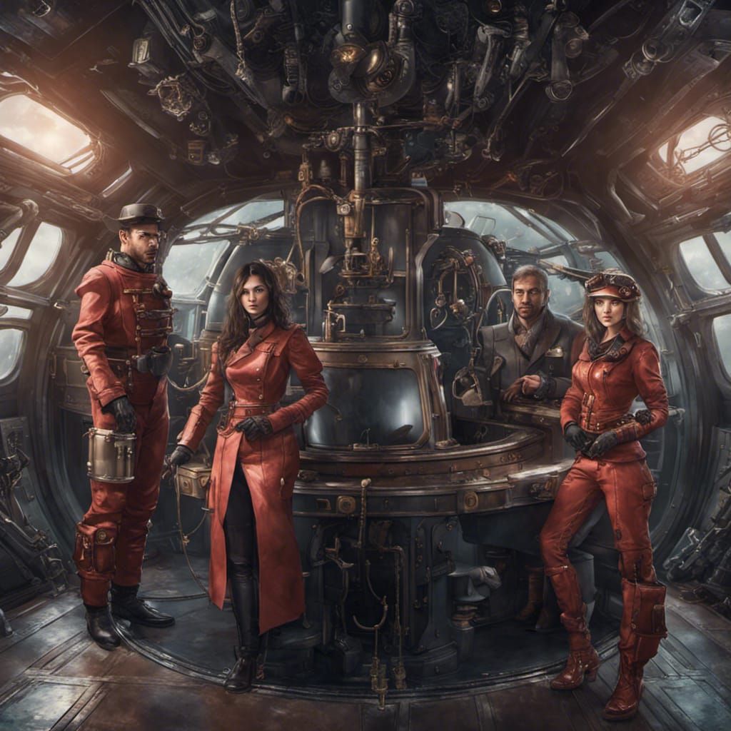 Steampunk Submarine Crew in Victorian Armor
