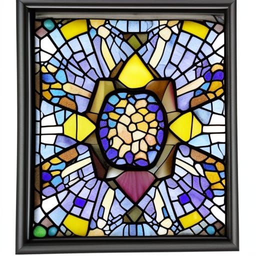Stained Glass Diamond Rock Sculpture