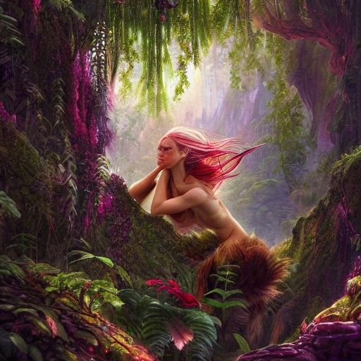 Muscular Warrior God in Forest, Photorealistic Style