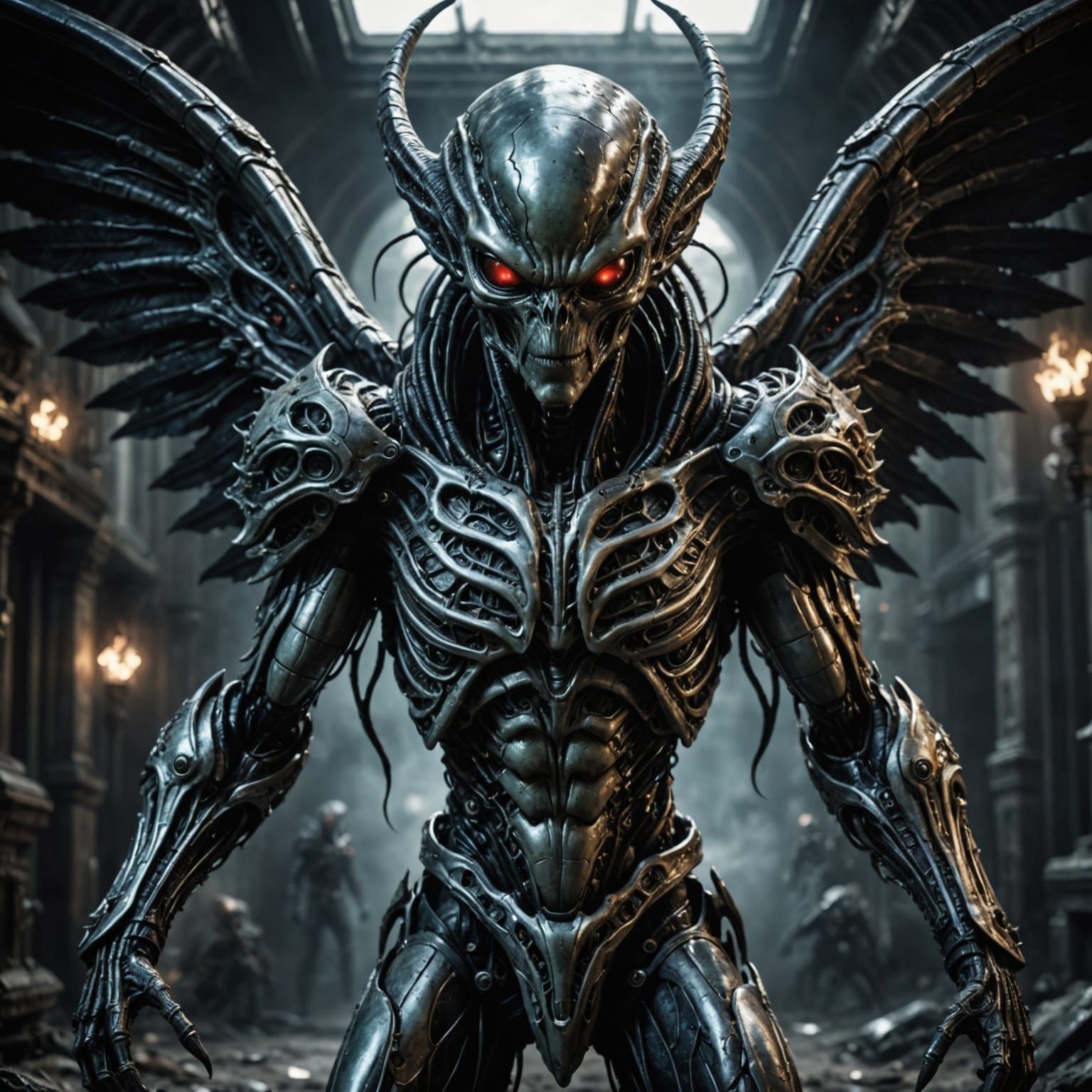 Ethereal Demon Angel in Hyperrealistic Detail