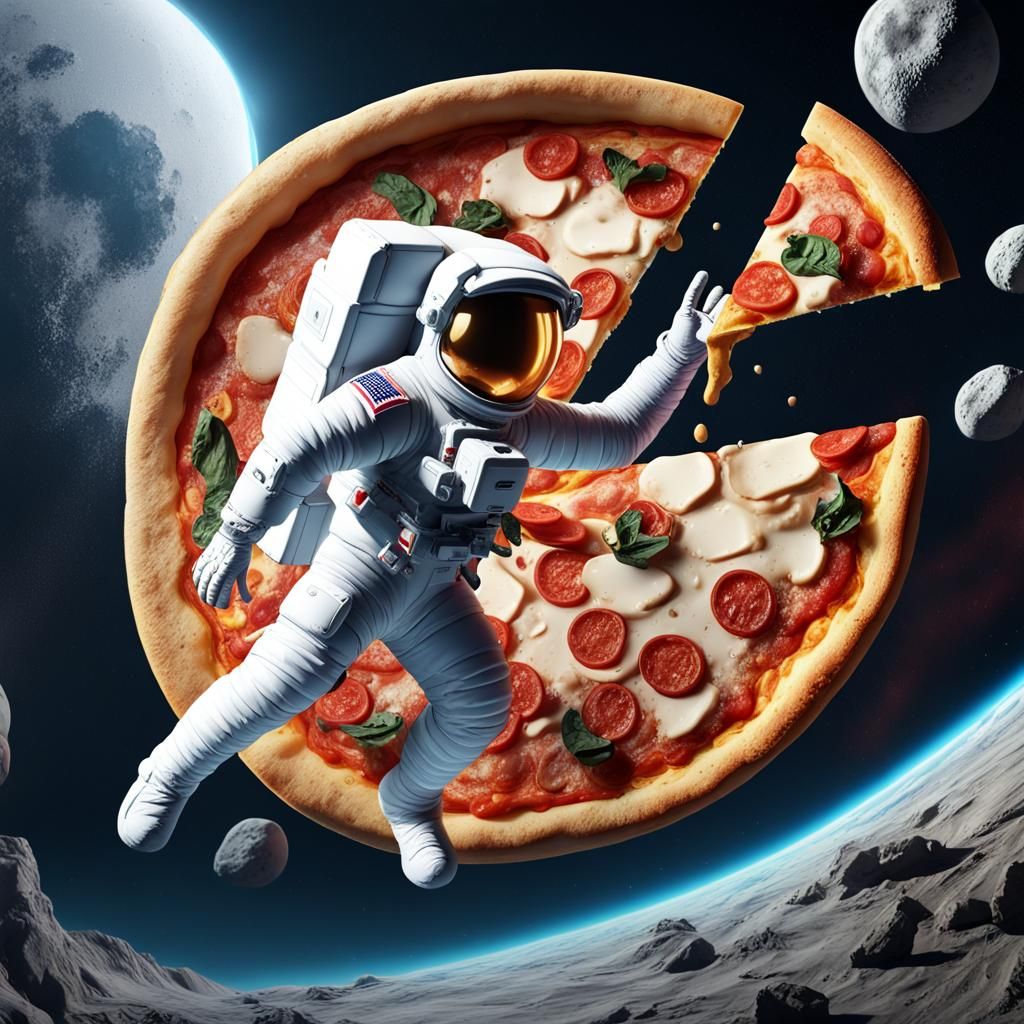 Astronaut's Pizza Mishap on the Moon