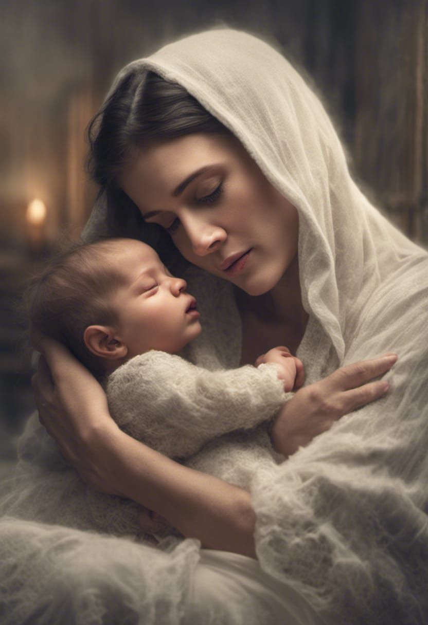 Tender Motherhood: Ethereal Digital Matte Painting