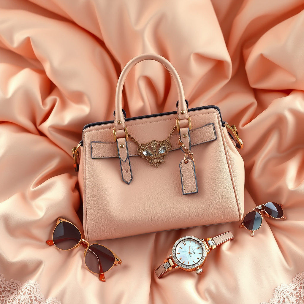 Luxury Handbag Still Life in High-Fashion Style