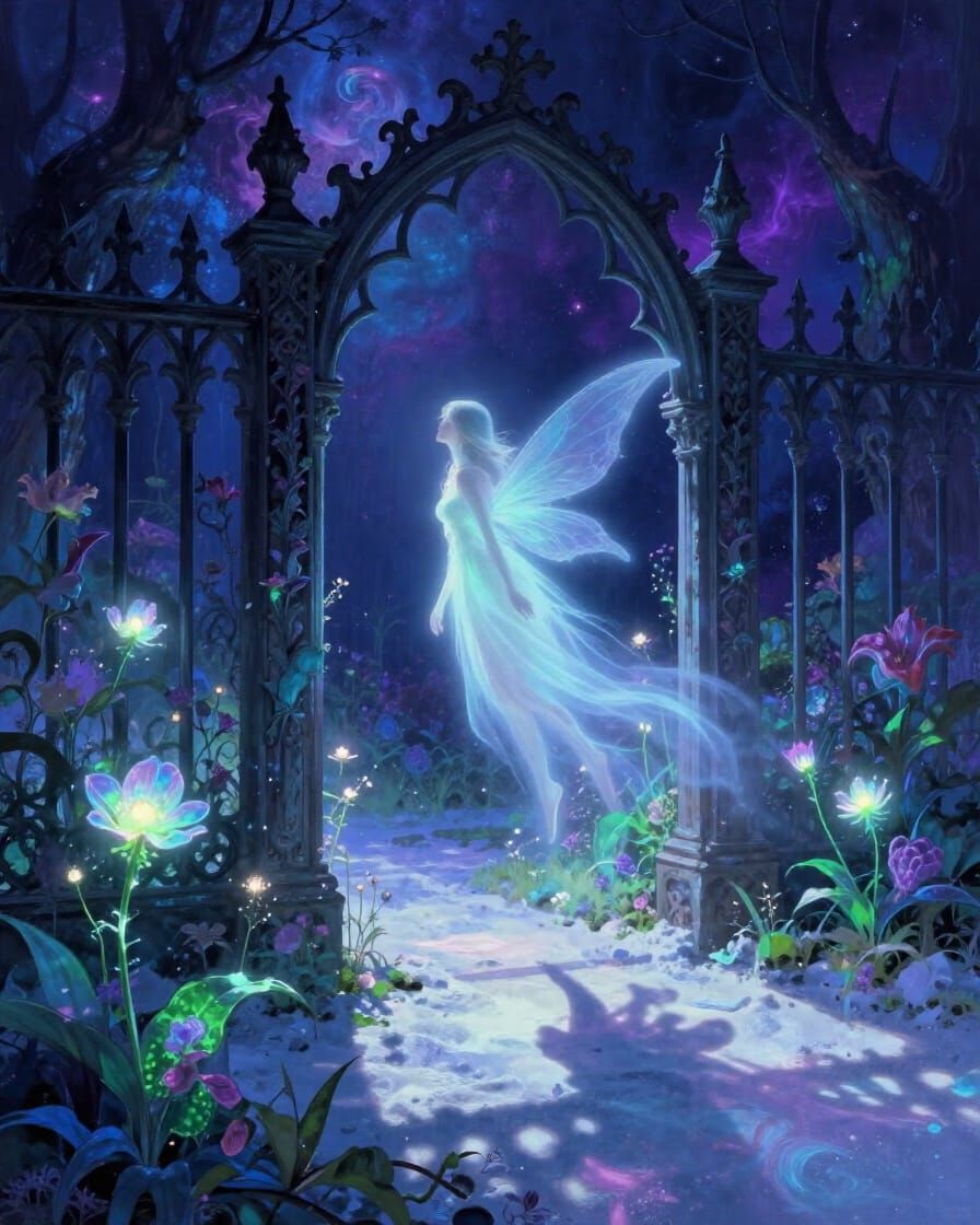 Ghostly Fairy in Spectral Garden