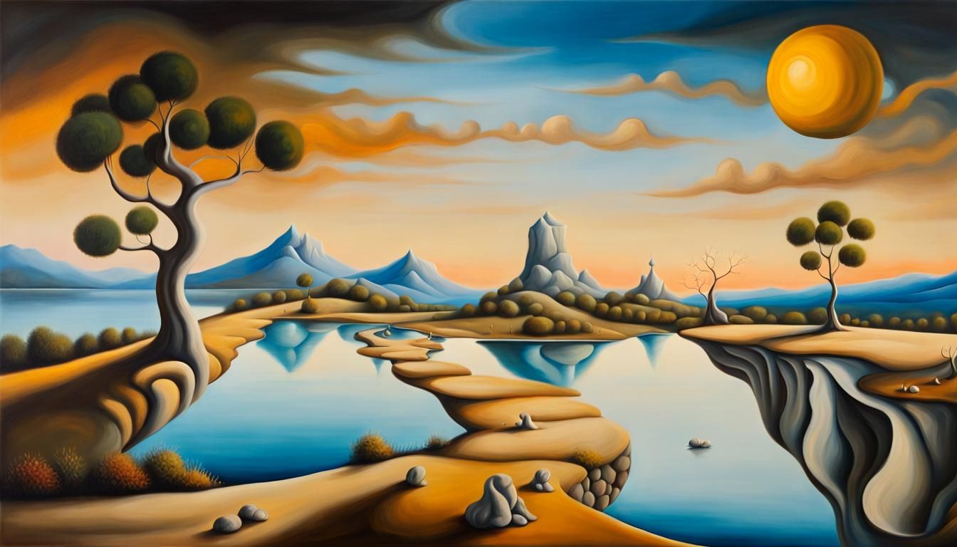 Surreal Landscape Inspired by Salvador Dalí