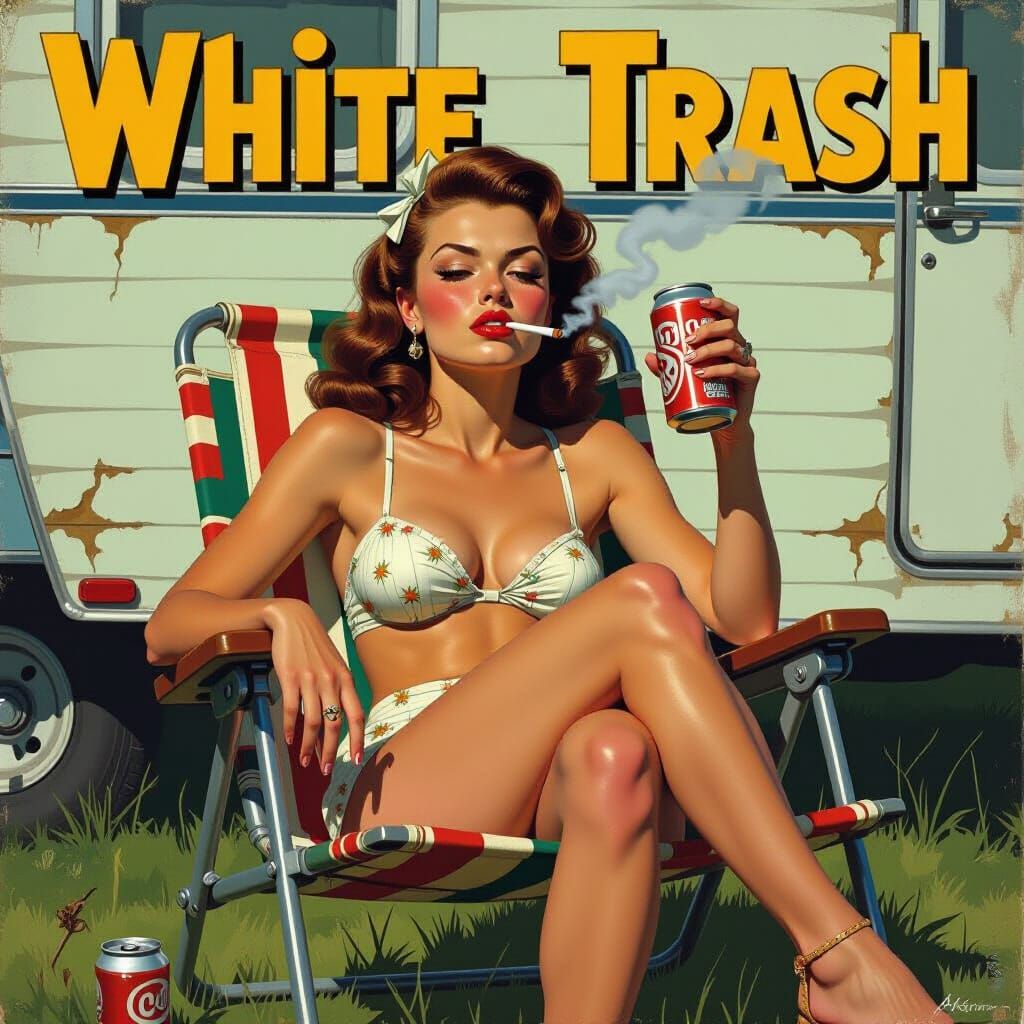 Vintage Pin-Up Girl Magazine Cover Art