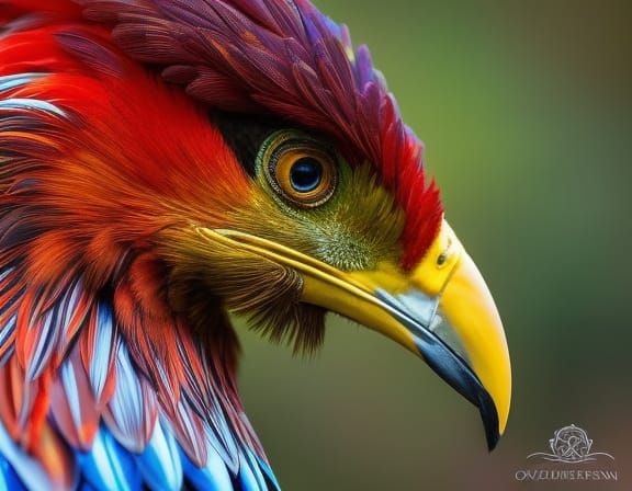 Regal Rooster with Lavish Plumage in Digital Art