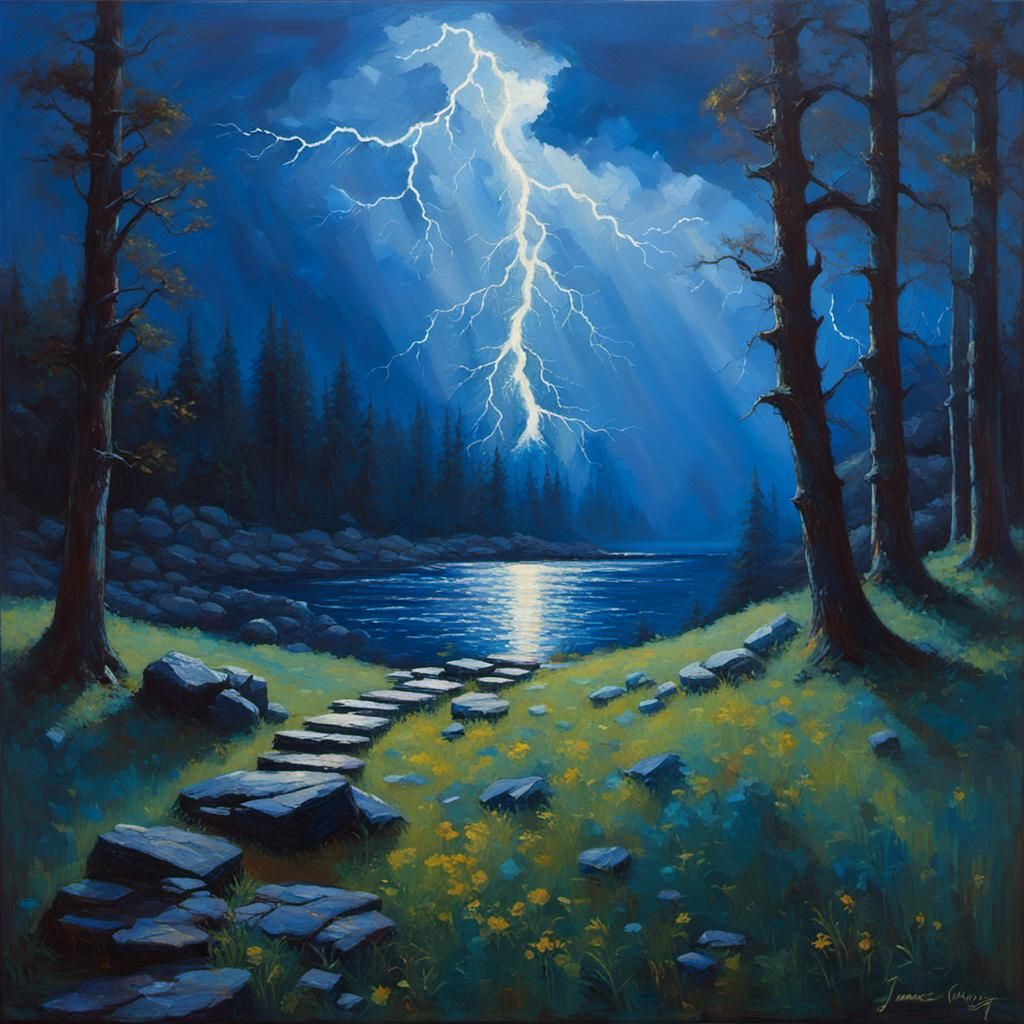 Divine Light Illuminates Shadows: An Oil Painting