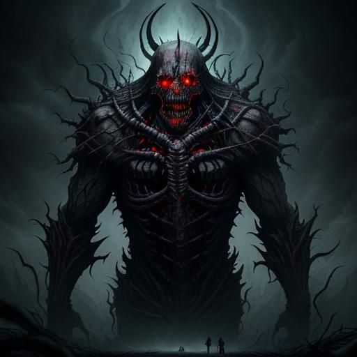 Frenzied Abomination Emerging from Darkness in Photorealisti...