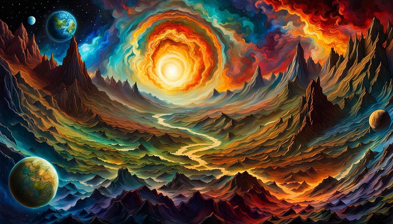 Cosmic Earth-Art Masterpiece in Alcohol Ink