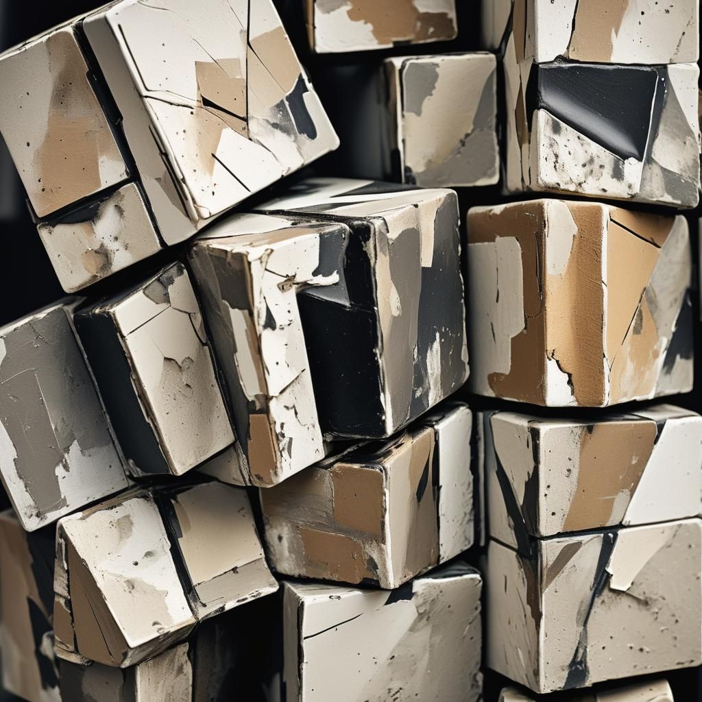 Abstract Cubist Photography of a Mysterious Cube
