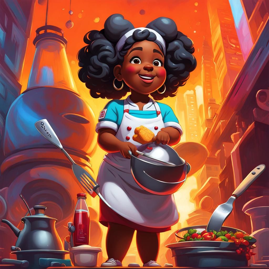 Young Chef in Graffiti Art Style