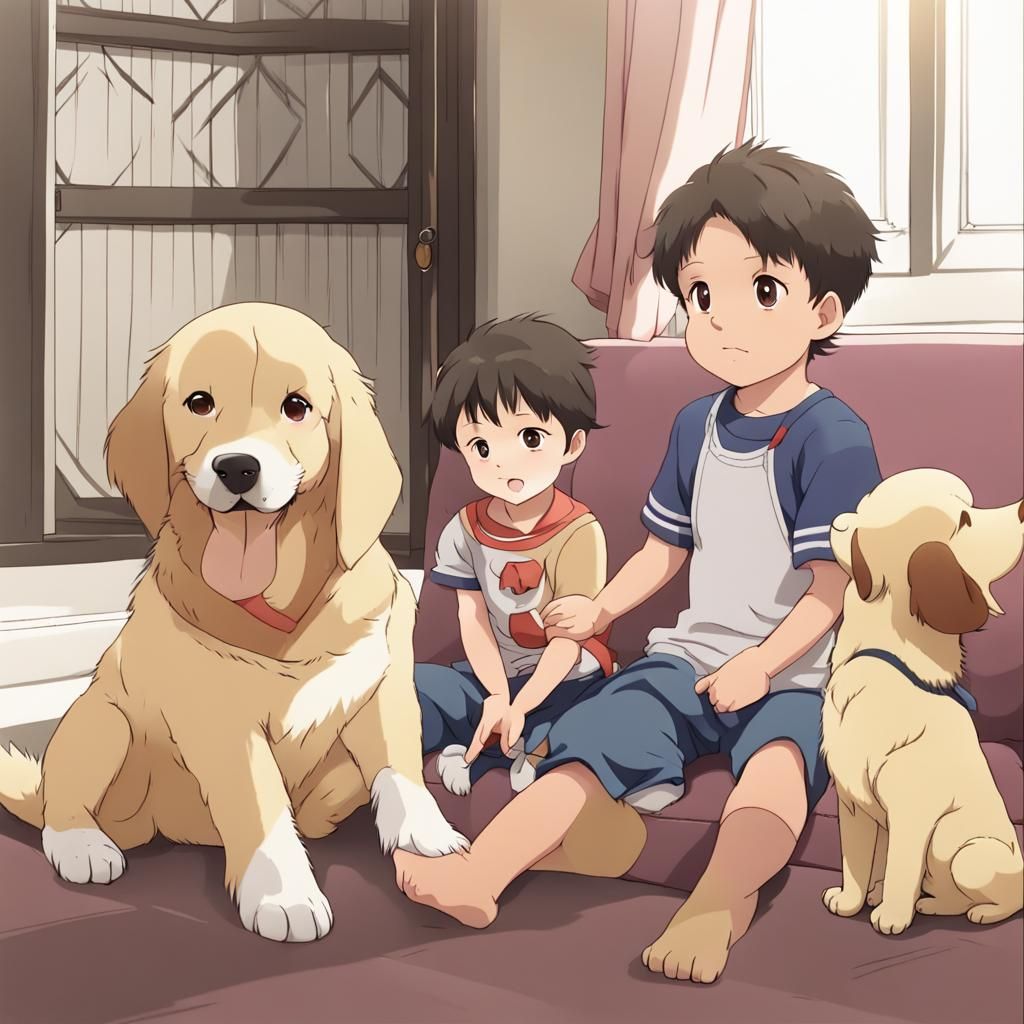 Anime Pups and Toddlers as Siblings
