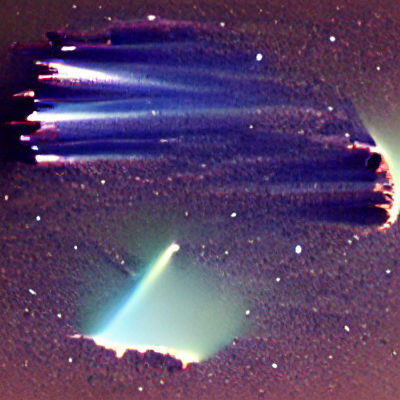 Brilliant Comet Streaking Across Starry Sky