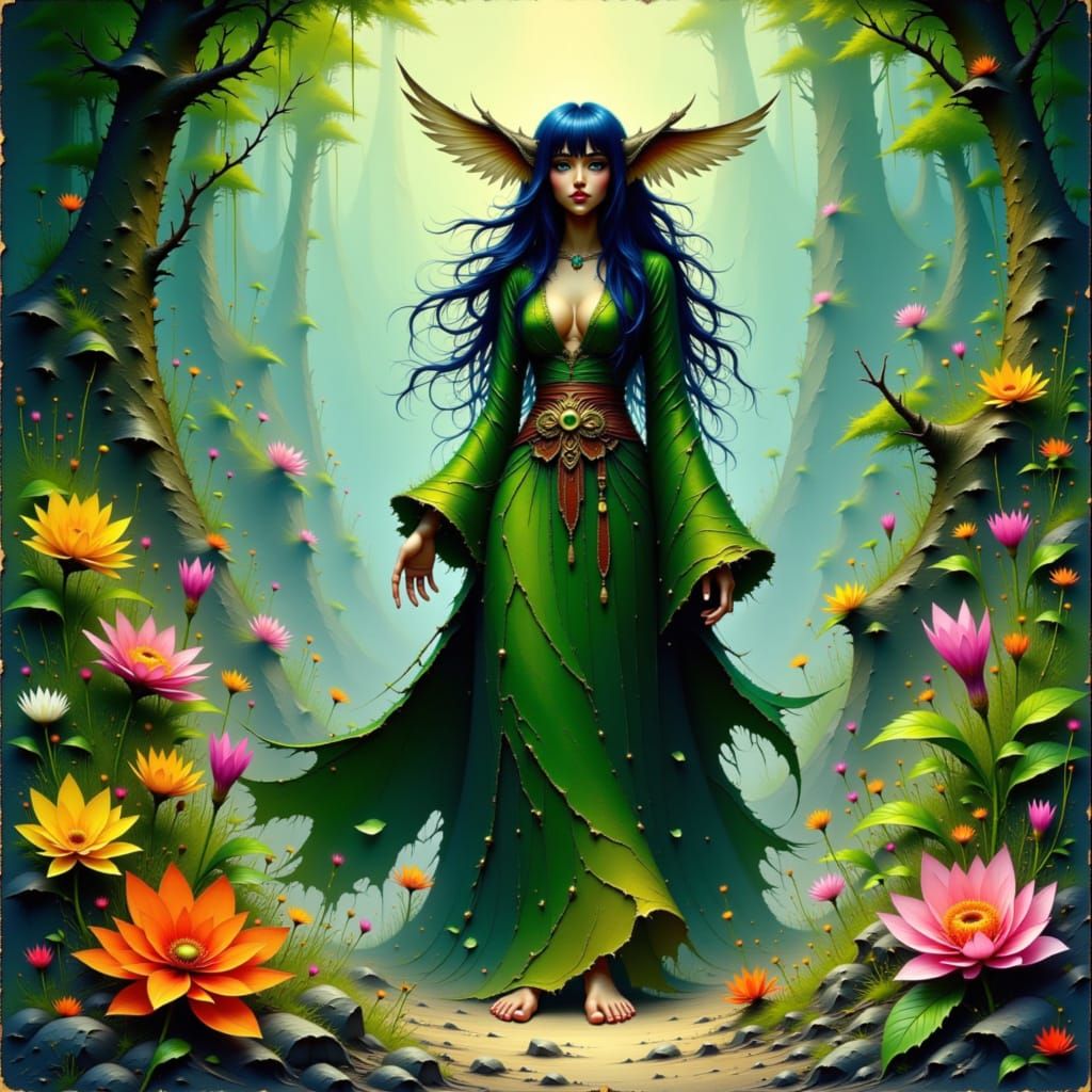 Mystical Elemental Spirit Amidst Solomon Islands Foliage