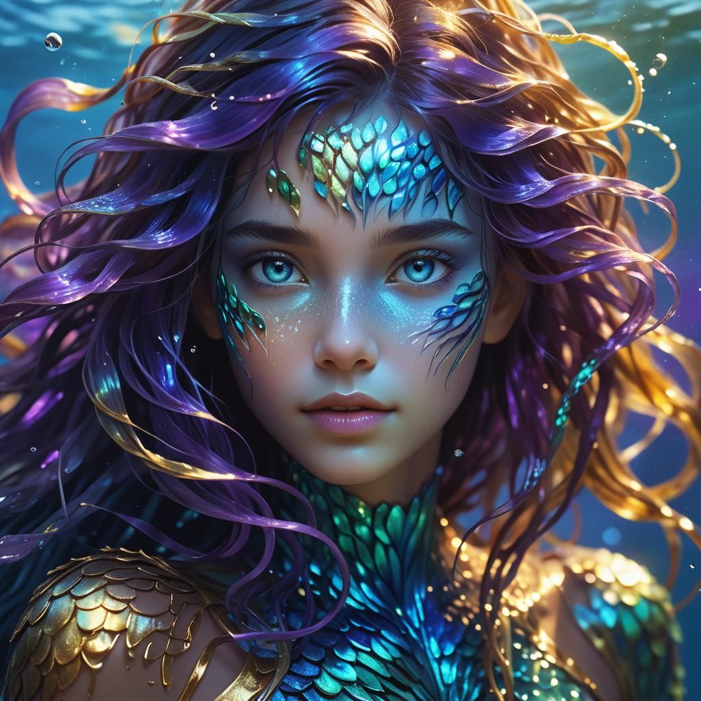 Magical Woman with Seaweed Hair in Digital Art