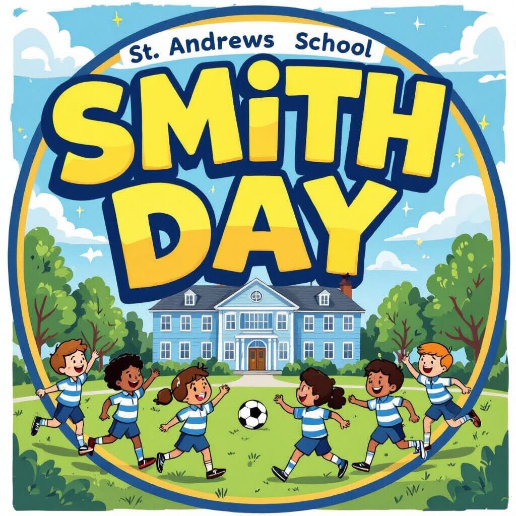 Smith House Day Celebration in Vibrant Cartoon Style