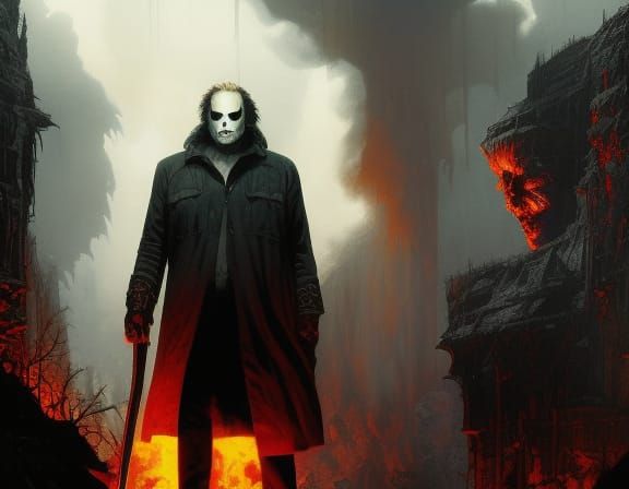 Michael Myers Ascends: King of Hell Illustration