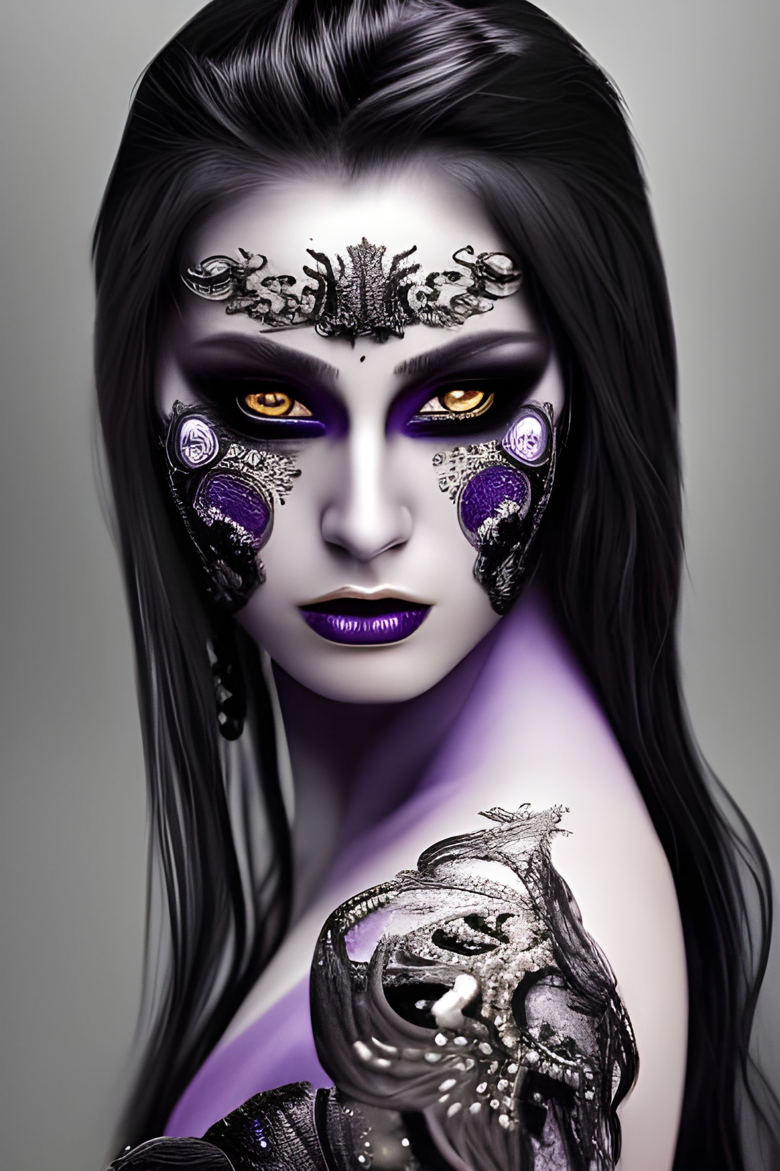 Ornate Dark Angel in Hyper-Realistic Digital Art