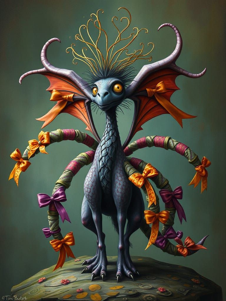 🥈ribbon adorned tails