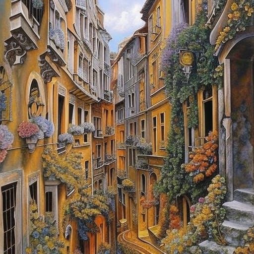 Happy Cats Roam Istanbul Streets: Josephine Wall Style