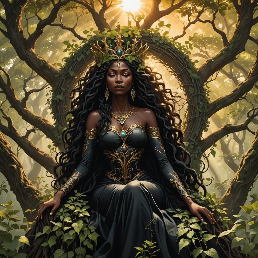 Goddess of Life on a Throne of Trees