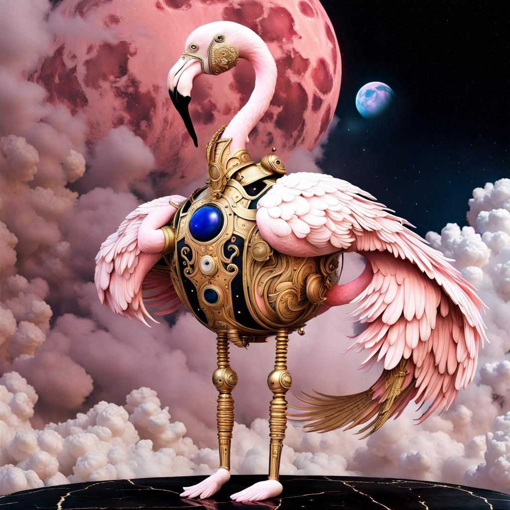 Futuristic flamingo