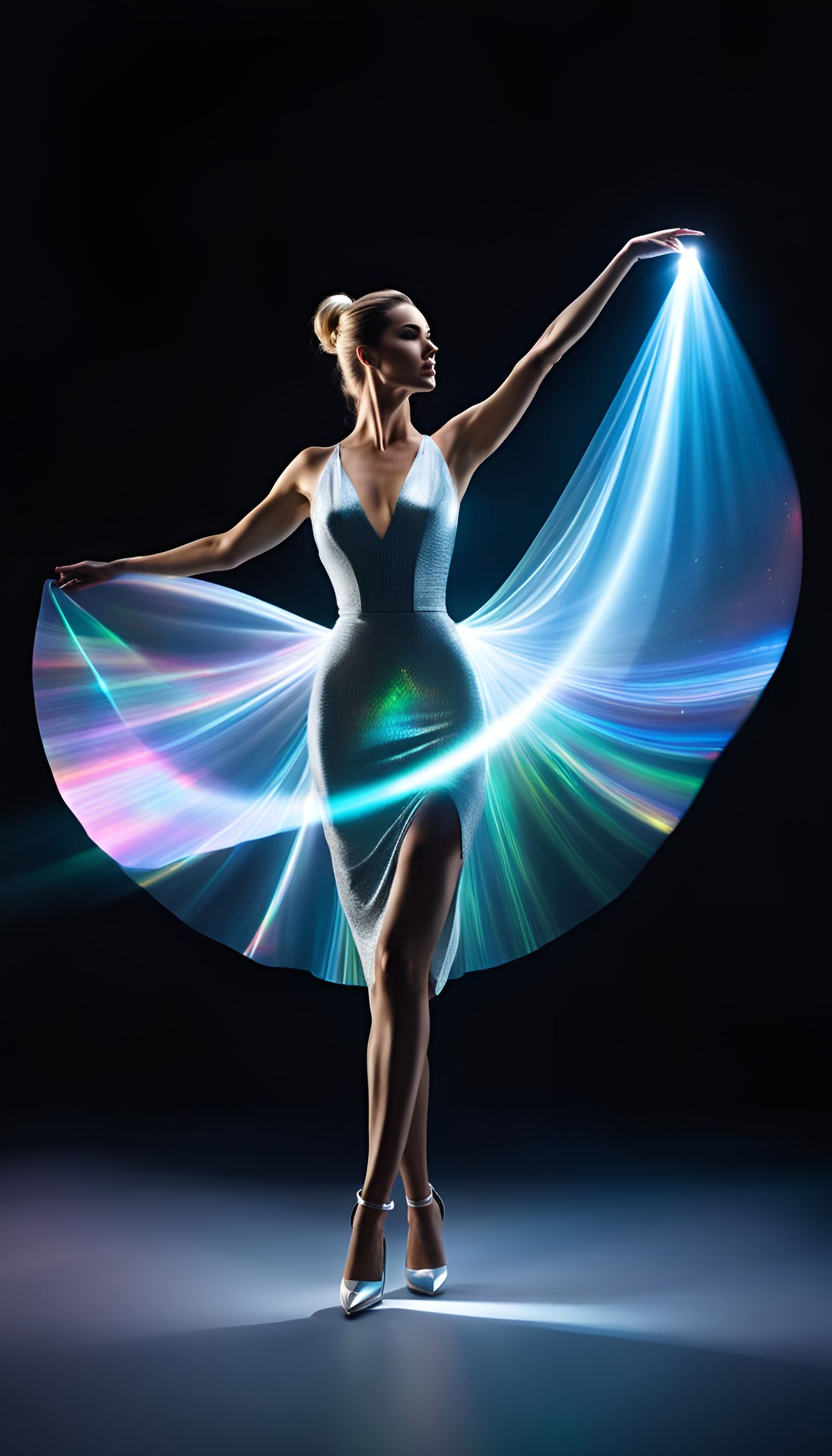 Ethereal Hologram Beam of Light Descent