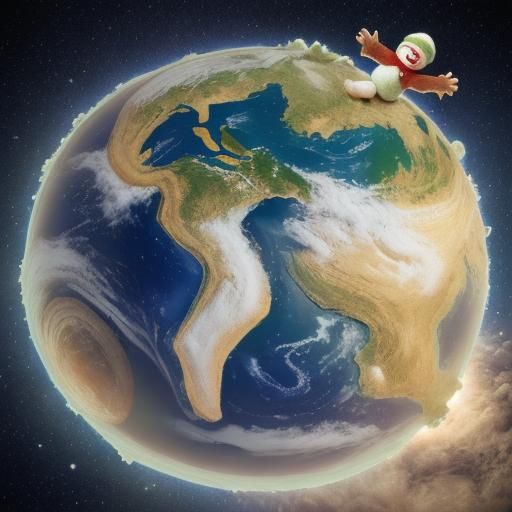 God Embraces Earth in Christmas Scene