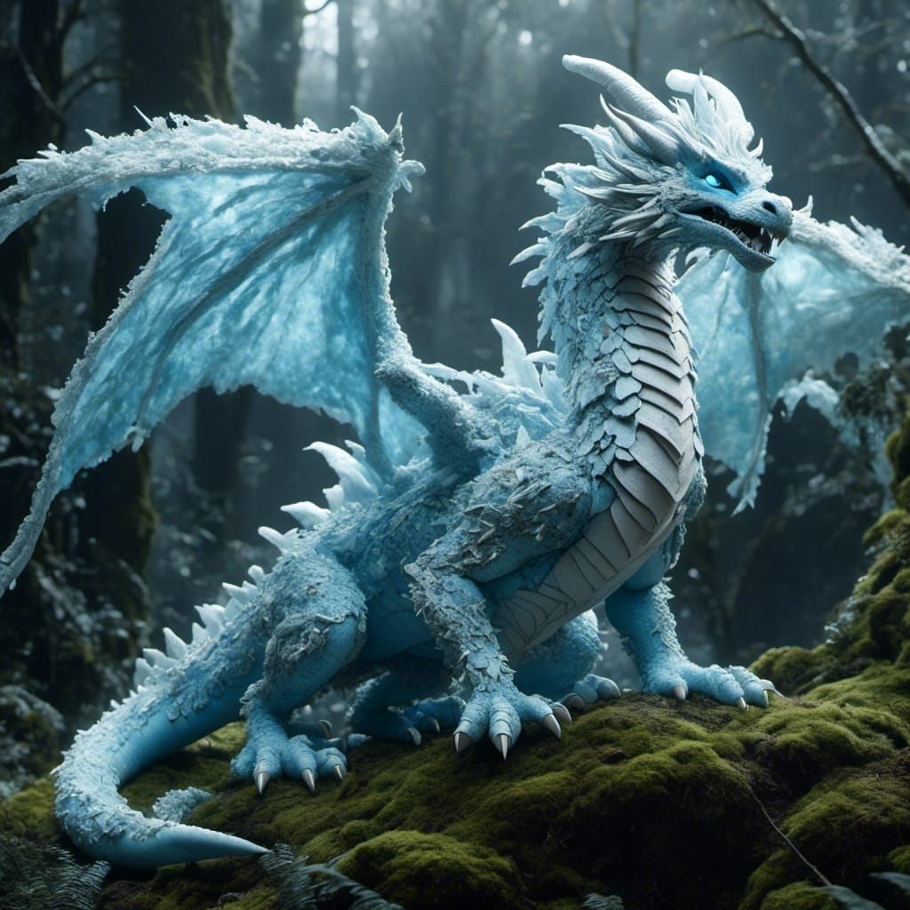 Pastel Dragon of Frost and Moss