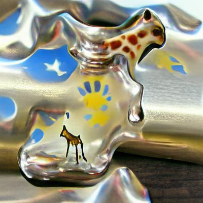 Polished Giraffe Trapped in Glass Bottle