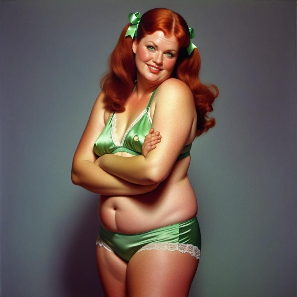 Woman in Green Bra, Art Frahm Illustration