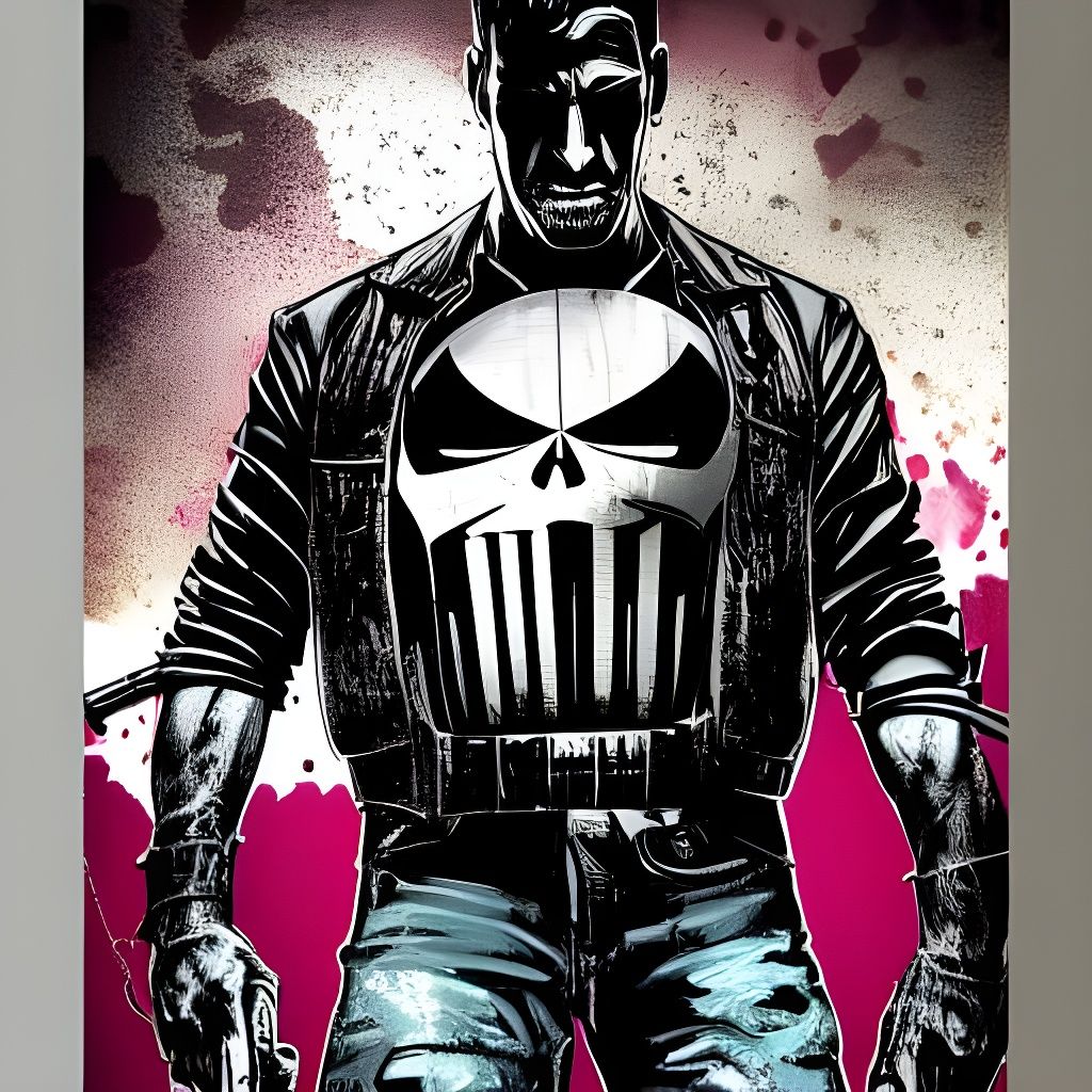 The Punisher in Gothic Expressionist Comic Art