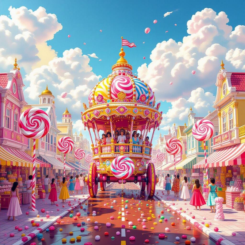 Rath Yatra Festival in Whimsical Candy Art Style