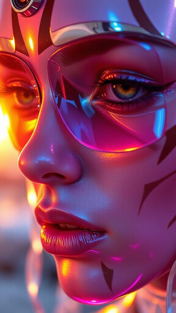 Crystal Human Face in Fantasy Concept Art Style