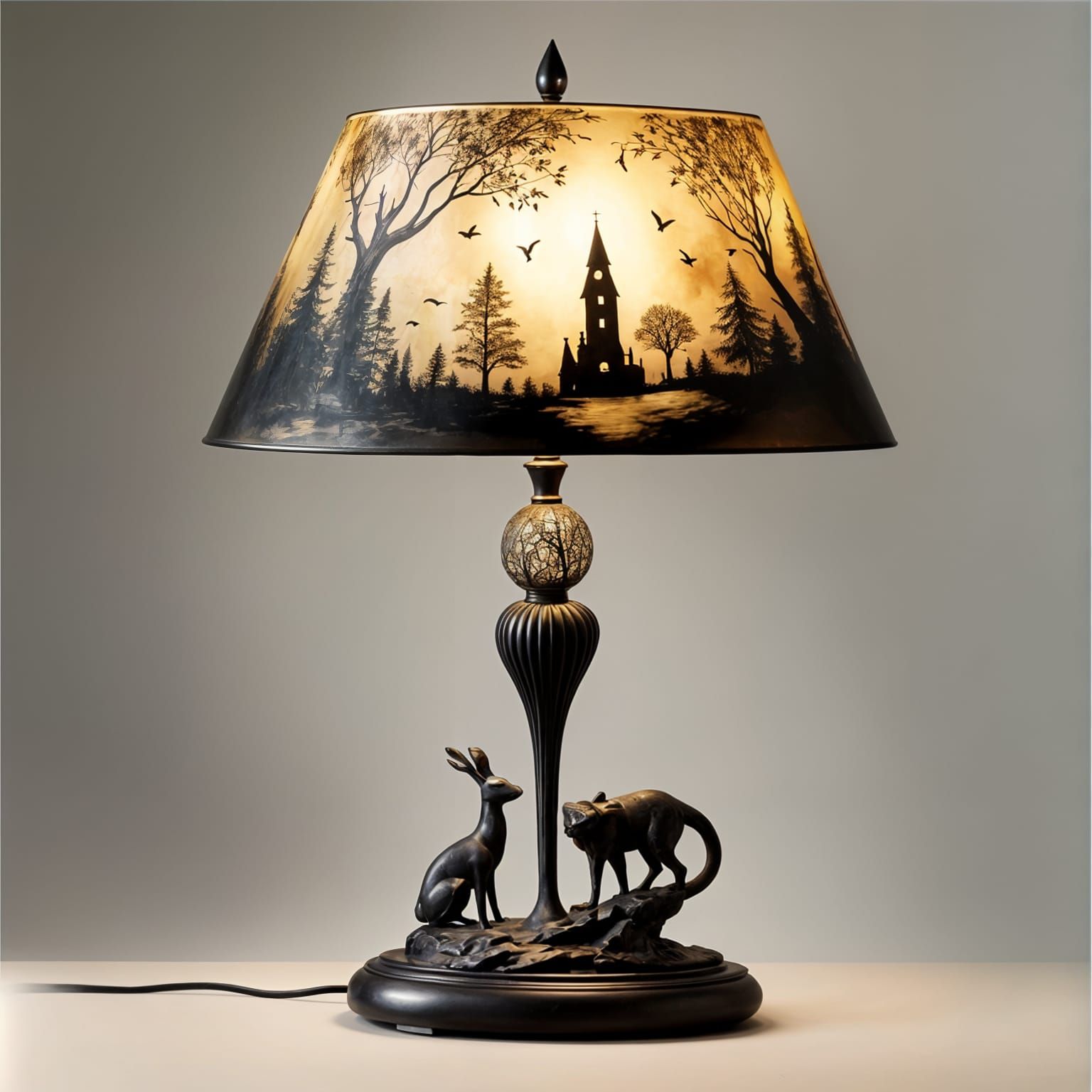 Vintage Lamp Radiates Warmth in the Darkness