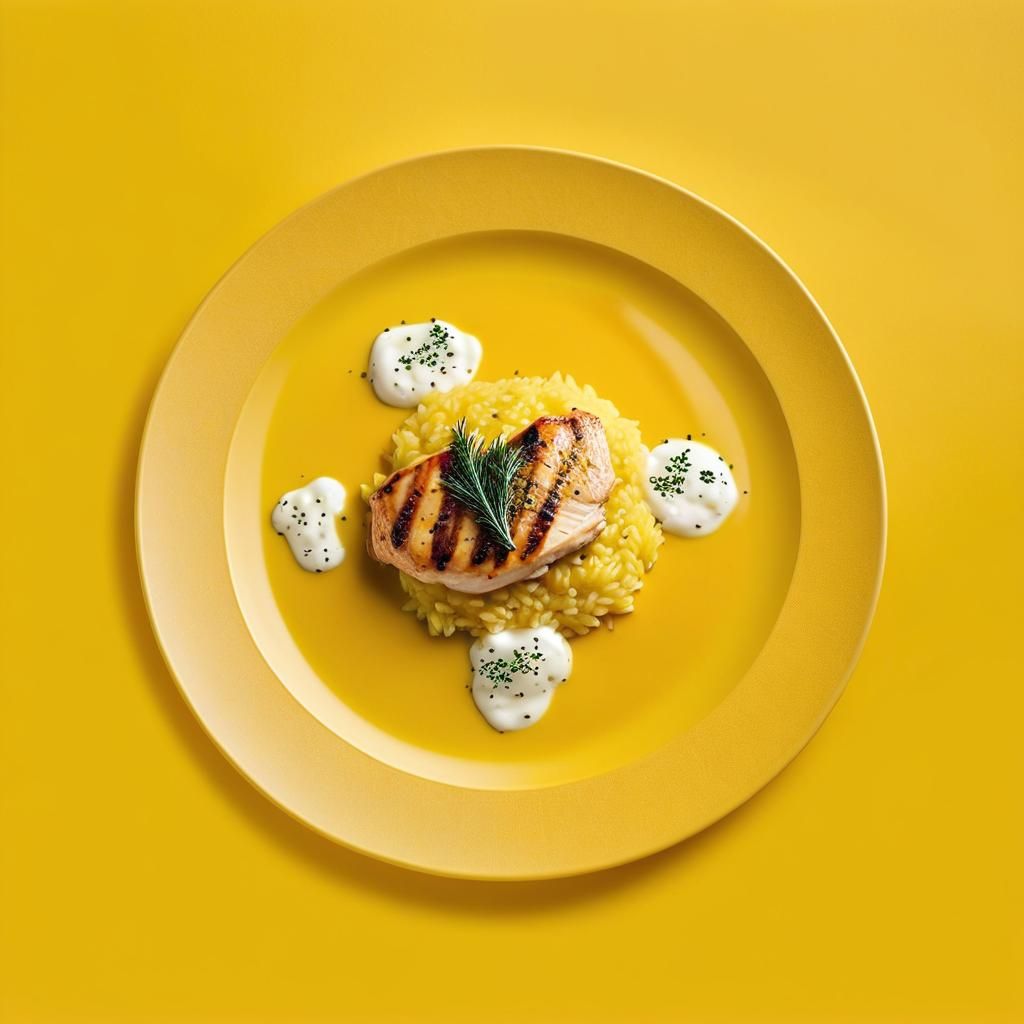 Elegant Fine Dining Still Life in Warm Yellow Tones