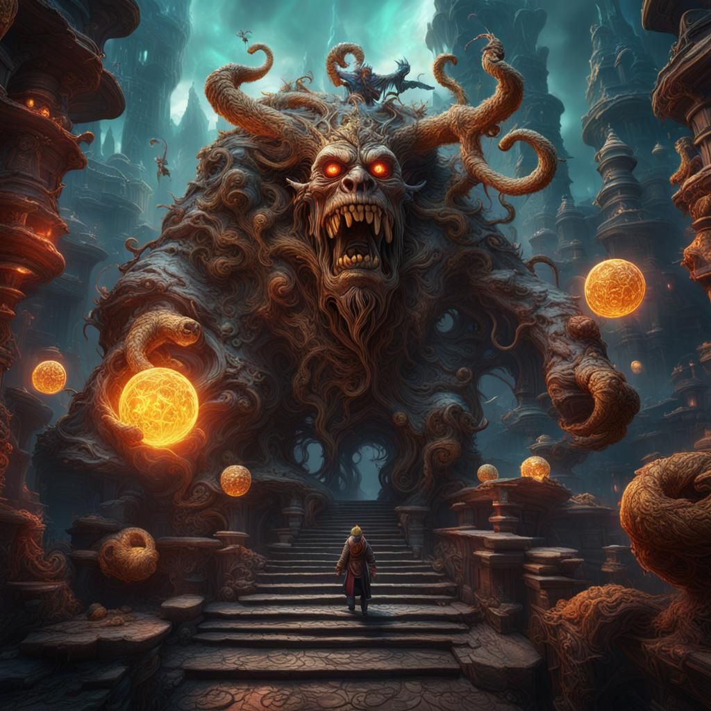 Alchemic Crazy Man in Detailed Matte Painting